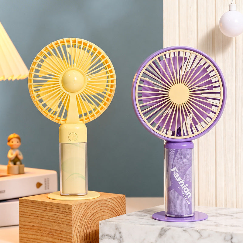 Portable Women’s Hand Fan With Flexible Tilt USB Rechargeable Heart Design