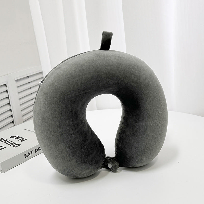 Ergonomic Neck Pillow with Velvety Cover Lightweight Portable Travel and Office Support