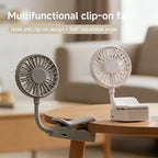Portable USB Fan with Clamp Mount Lightweight Quiet Personal Cooling for Desk Car Office