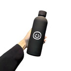 Ladies Stainless Steel Insulated Water Bottle 500ml Leak-Proof Smile Design