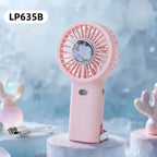 Portable USB Rechargeable Handheld Fan with Mist Function and Multiple Speeds