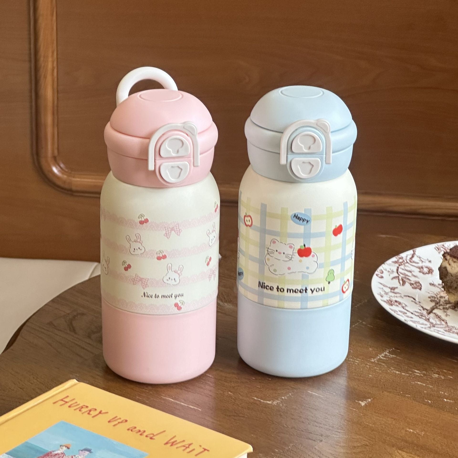 Insulated Water Bottle for Women with Flip Lid and Cheerful Design Durable and Easy to Clean
