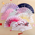 Ladies Folding Fan Handmade Elegant Floral Pattern Lightweight Accessory