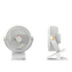 Portable Table Fan with Variable Speeds and Integrated LED Light