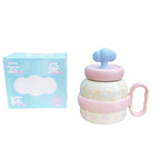 Creative Women's Drinking Bottle with Playful Colorful Design Ergonomic Handle and Secure Lid
