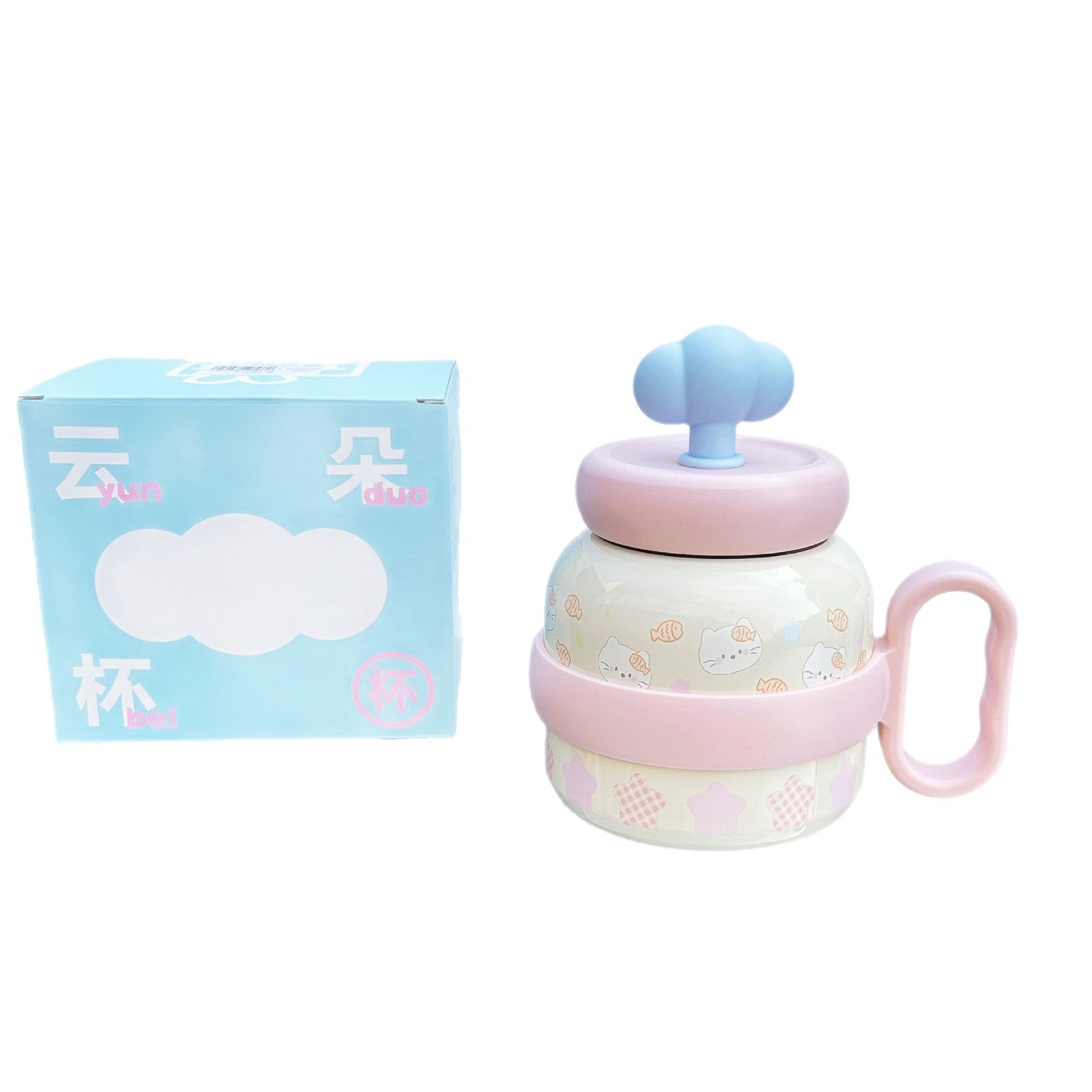 Creative Women's Drinking Bottle with Playful Colorful Design Ergonomic Handle and Secure Lid