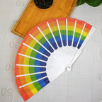 Women's Colorful Hand Fan Lightweight Bamboo Frame Artistic Design