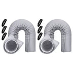 Insulated Portable Air Conditioner Exhaust Hose Extension with Snap Clips and Protective Cover