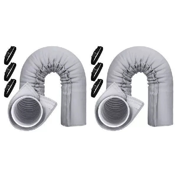 Insulated Portable Air Conditioner Exhaust Hose Extension with Snap Clips and Protective Cover