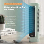 Compact Vertical Desktop Tower Fan USB Powered with Refillable Humidifier and Sticker Pack