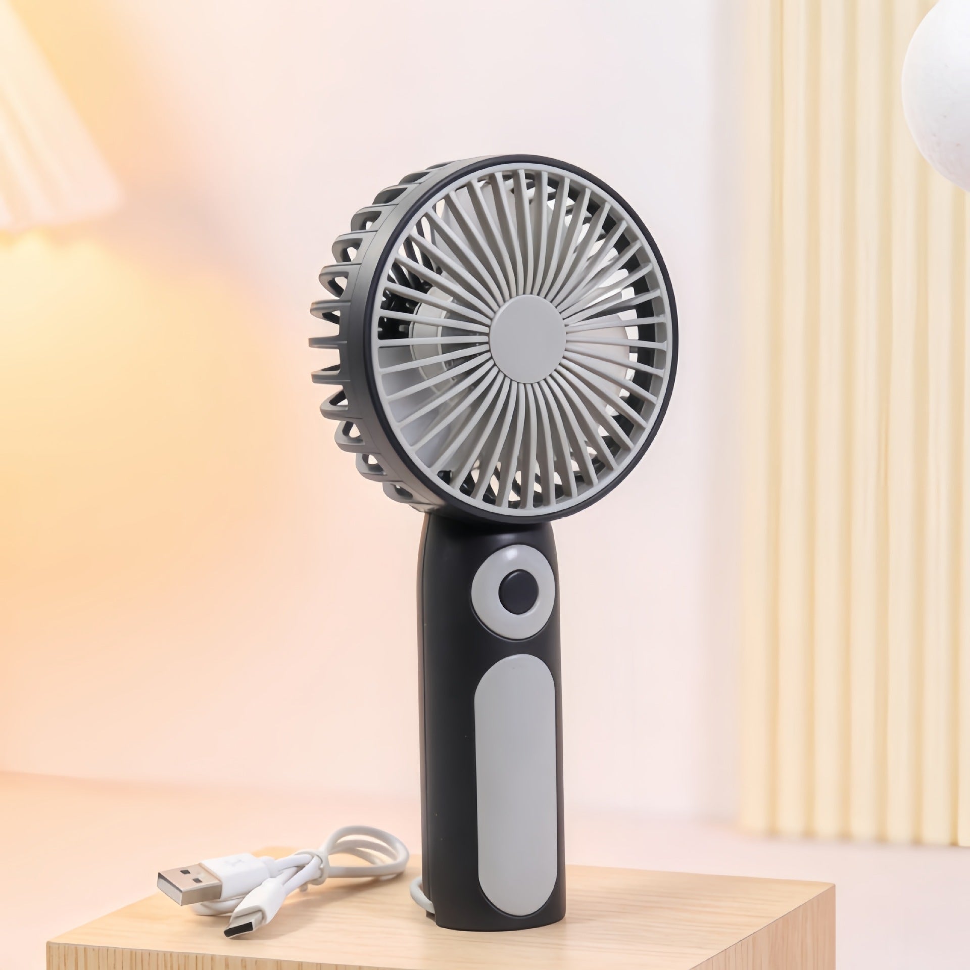 Portable Mini Fan USB Rechargeable Quiet Operation Stepless Speed Adjustable Compact Lightweight