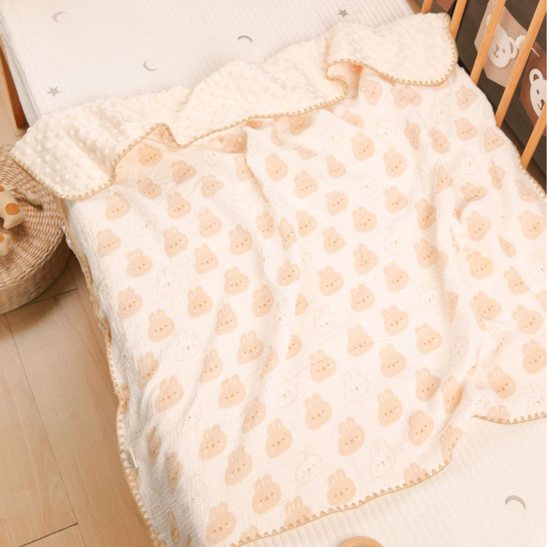 Bowlift Baby Plush Blanket 100% Cotton Soft Star Moon Design Toddler Cuddle Blanket