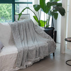 Cotton Throw Blanket for Sofa and Bed Striped Pattern Machine Washable Cozy Home Decor