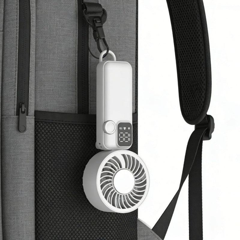 Portable Clip-On Cooling Fan USB Rechargeable Adjustable Speed with Digital Display