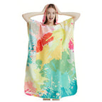 Women’s Colorful Hooded Bath Tunnel Lightweight Quick-Dry Cover-Up for Beach Pool Home