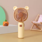Ladies Hand Fan Portable USB Rechargeable Cute Bear Design 3-Speed Cooling