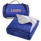 Unisex Padded Outdoor Blanket Water-Resistant Soft Fleece Portable Picnic Camping