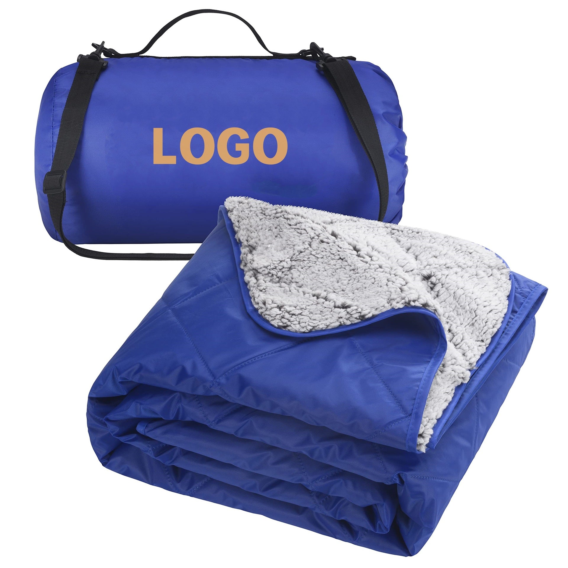 Unisex Padded Outdoor Blanket Water-Resistant Soft Fleece Portable Picnic Camping