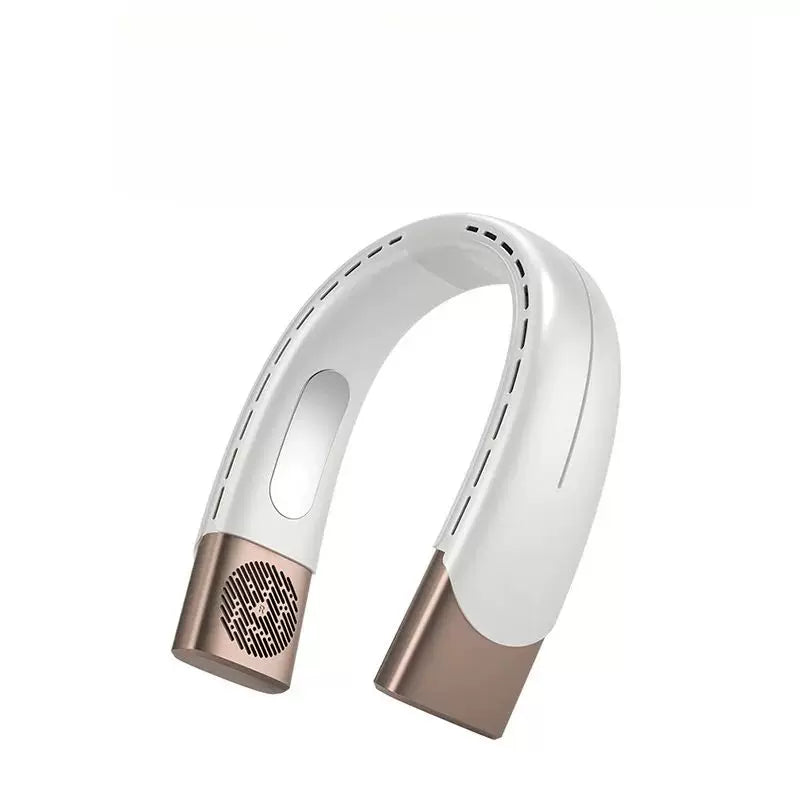 Rechargeable U-Shaped Neck Fan Bladeless Dual Air Outlets Whisper-Quiet Motor Unisex One Size