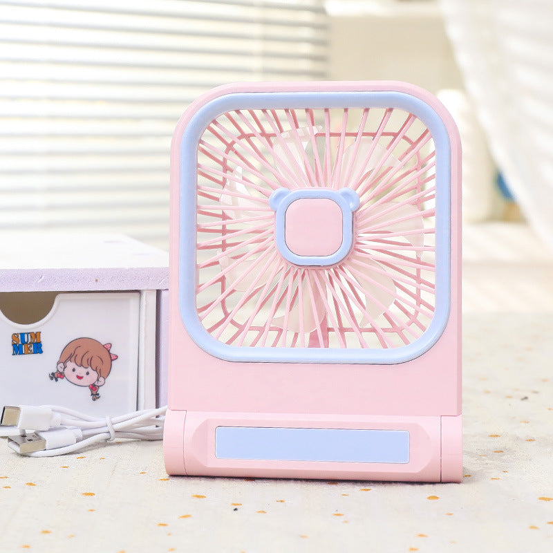 Portable Mini Fan USB Powered with Cute Cat Design Lightweight Handheld Personal Cooling Fan