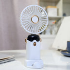 Portable Handheld Fan USB Rechargeable Flexible Tilt Compact Lightweight Personal Cooling Fan