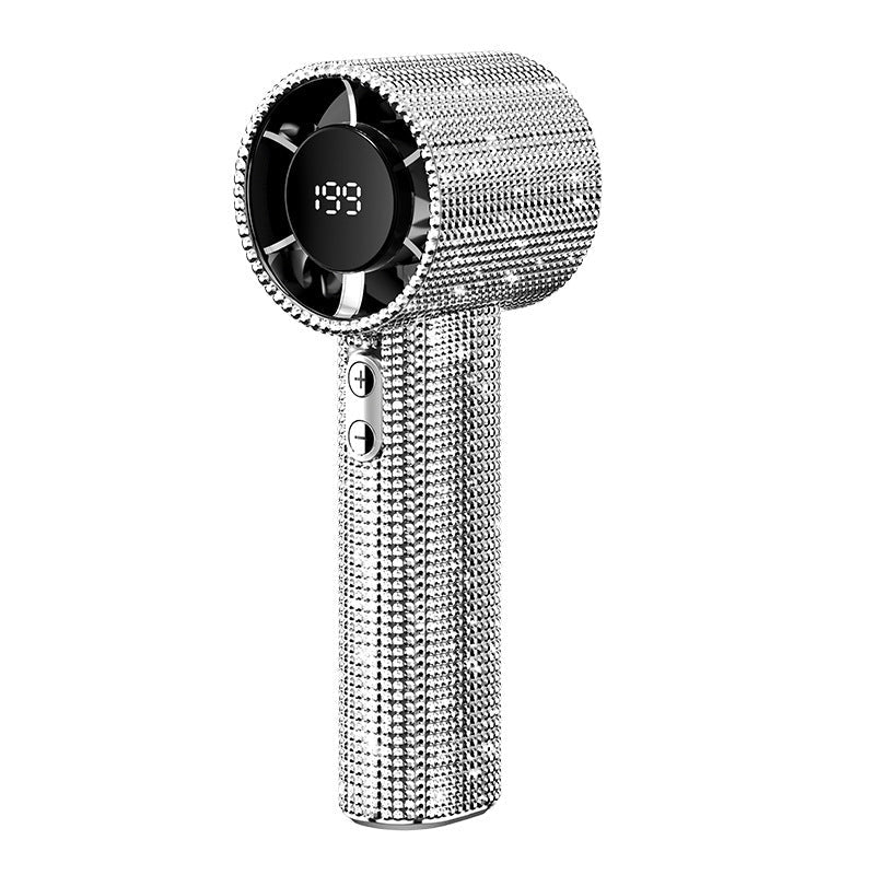 Harrow Ladies High Gloss Hand Fan with Digital Display Portable Lightweight Cooling