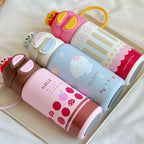 Women’s Water Bottle BPA-Free Plastic Leakproof Lid Floral Shell Design Portable