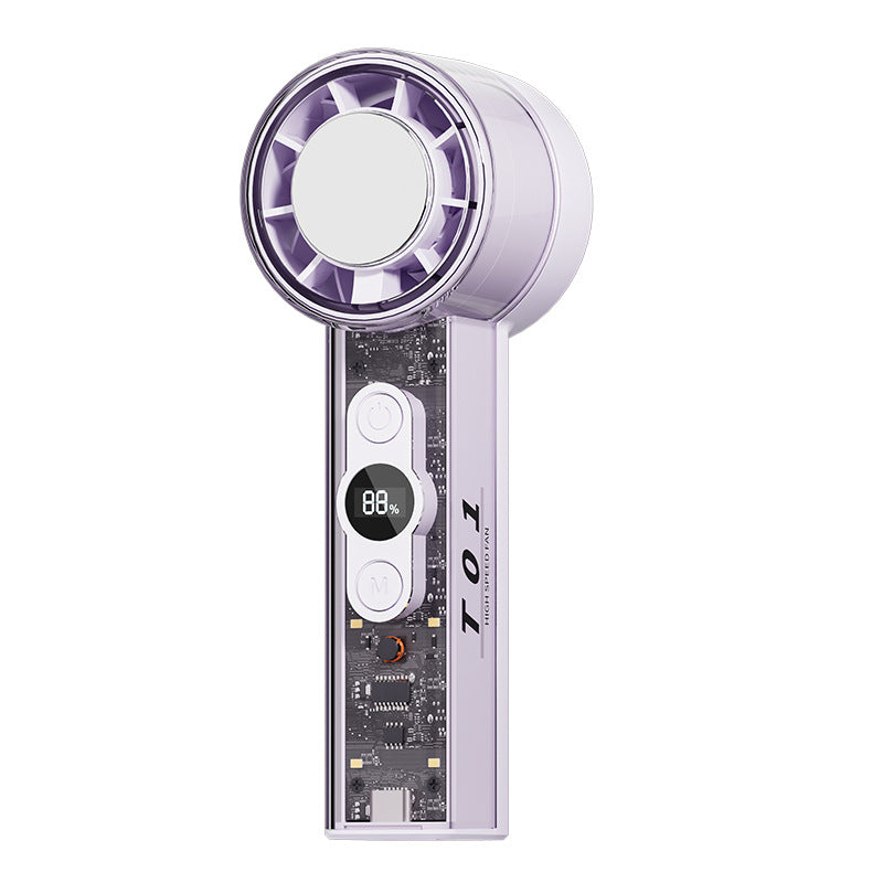 Harrow Smart Handheld Cooling Fan Portable Rechargeable with LED Display and Adjustable Speeds
