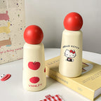 Ladies Plastic Water Bottle With Fruity Apple Motif Red Cap Ergonomic Design Compact Size