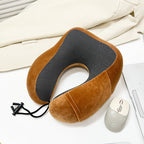 Unisex Memory Foam Travel Neck Pillow with Adjustable Straps and Breathable Cover