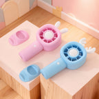 Portable Mini Fan USB Powered Cute Bunny Design Lightweight Personal Cooling Fan