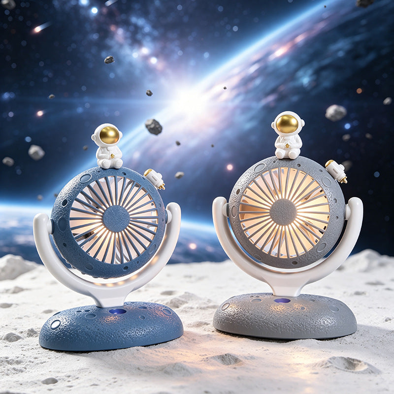 Ladies Desk Fan with Astronaut Design USB Portable Adjustable Tilt Quiet Operation