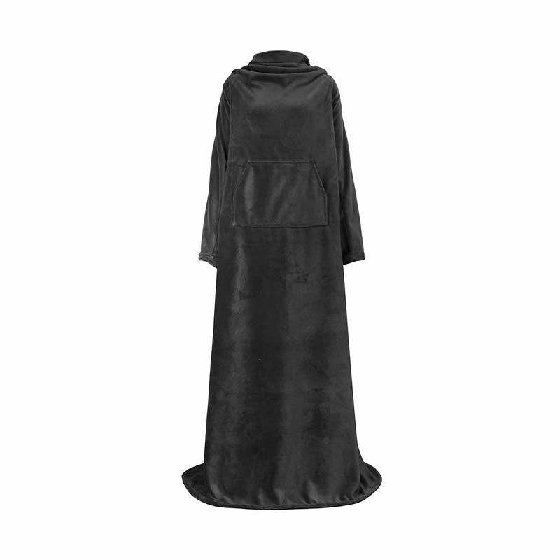 Women’s Fleece Blanket with Sleeves and Pockets Cozy Wearable Throw for Home and Travel