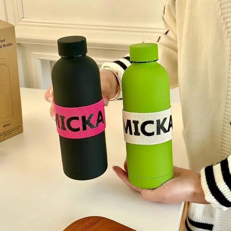 Women's Sporty Stainless Steel Insulated Water Bottle Leak-Proof Lid Eco-Friendly