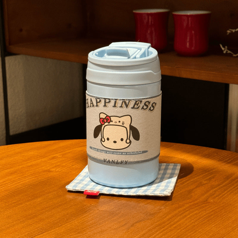 Insulated Women's Drinking Cup Leak-Proof Lid Playful Animal Design Reusable Eco-Friendly