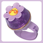 Women's Portable Hand Fan Flower Design Adjustable Speed Battery Powered