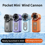 Portable Mini Wind Cannon Fan with Digital Display Rechargeable Battery Compact Design