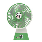 Portable Table Fan Panda Design USB Rechargeable Compact Cooling Fan
