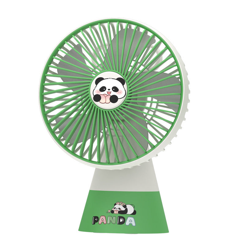 Portable Table Fan Panda Design USB Rechargeable Compact Cooling Fan