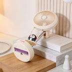 Portable Table Fan with Cute Penguin Design USB Rechargeable Compact Desk Fan