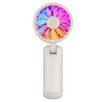 Portable LED Handheld Fan Rechargeable Multi-Color Light Compact Personal Cooling Breeze
