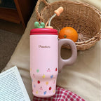Women’s Multifunctional Drink Jug BPA-Free Floral Pattern Hot and Cold Beverage Pitcher with Handle