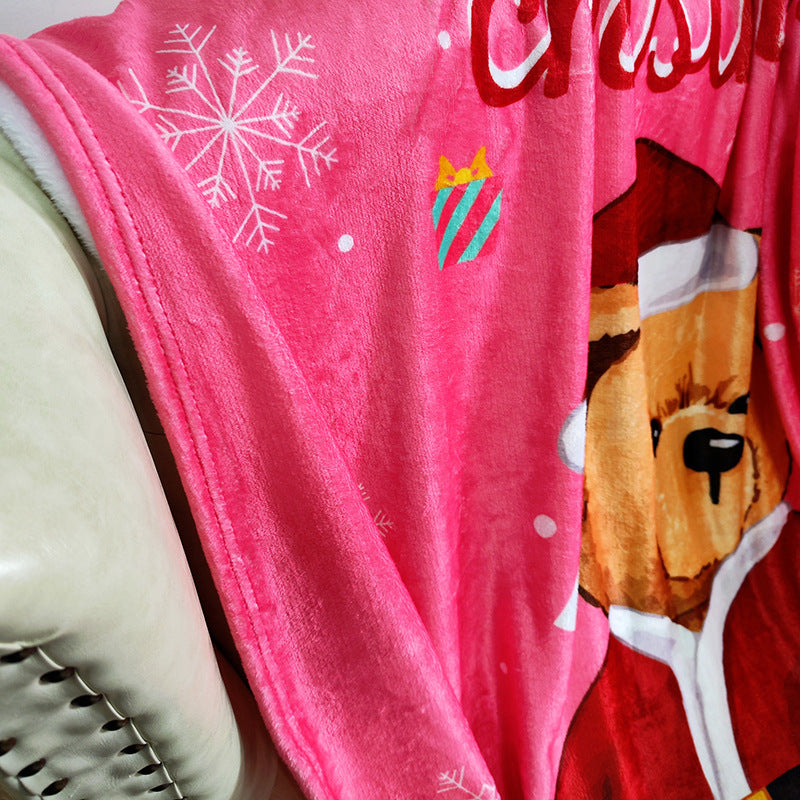 Brehn Women's Christmas Blanket Soft Microfiber Festive Santa Snowflake Design Cozy Throw