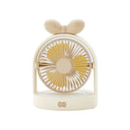 Portable Table Fan Compact Quiet Operation Adjustable Speeds Long Battery Life Cute Design for Women