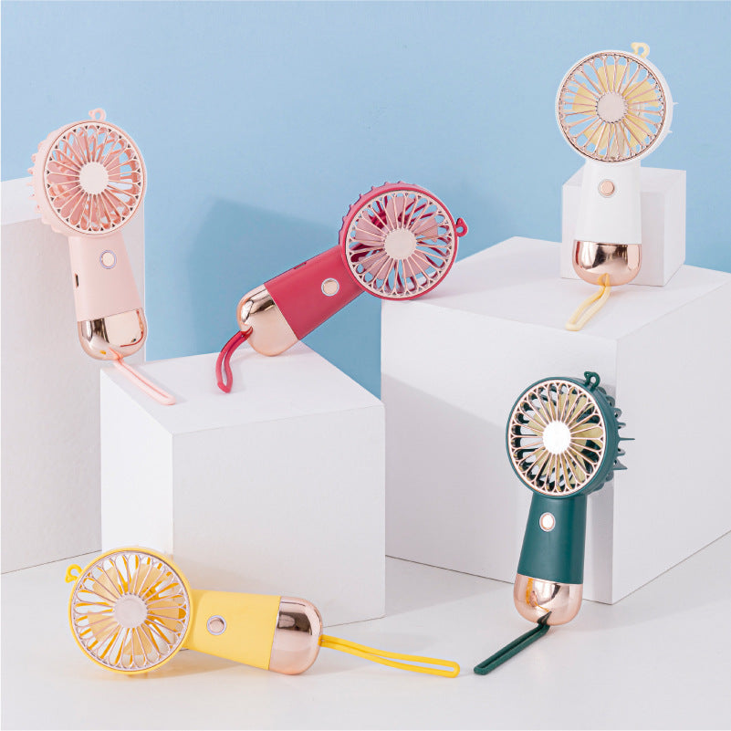 Portable Mini Fan Lightweight Ergonomic Design Rechargeable Battery Multiple Speeds