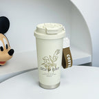 Insulated Stainless Steel Travel Mug with Leak-Proof Cap and Carry Handle for Coffee and Tea