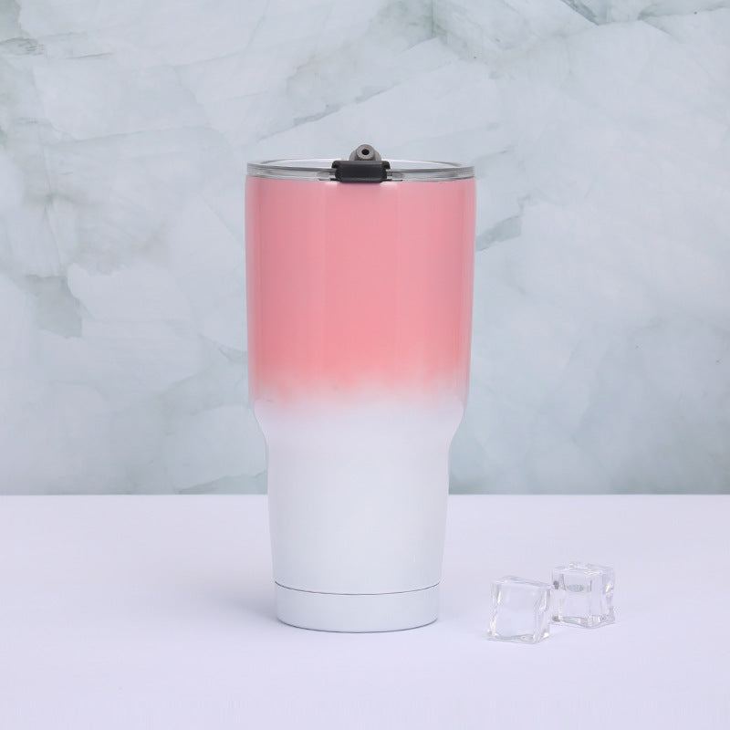 Unisex Insulated Stainless Steel Mug Double-Walled Leak-Proof Lid with Straw Durable Design
