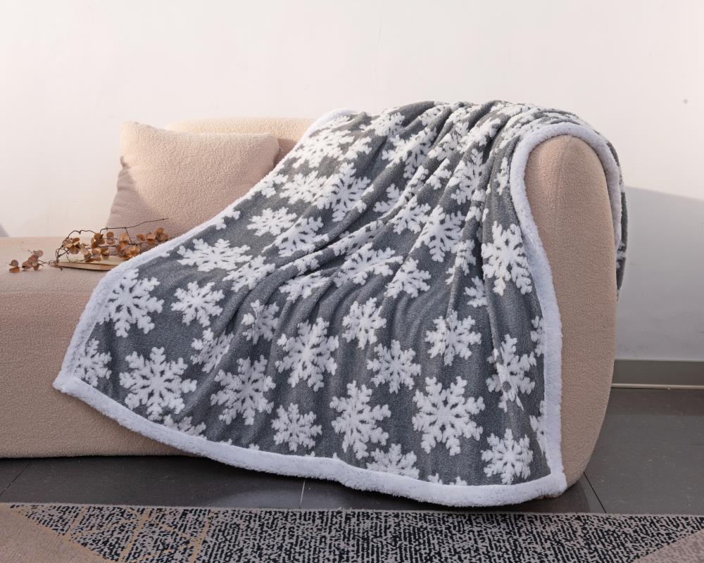 Brehn Comfort Blanket Soft Warm Cozy Red White Festive Snowflake Pattern