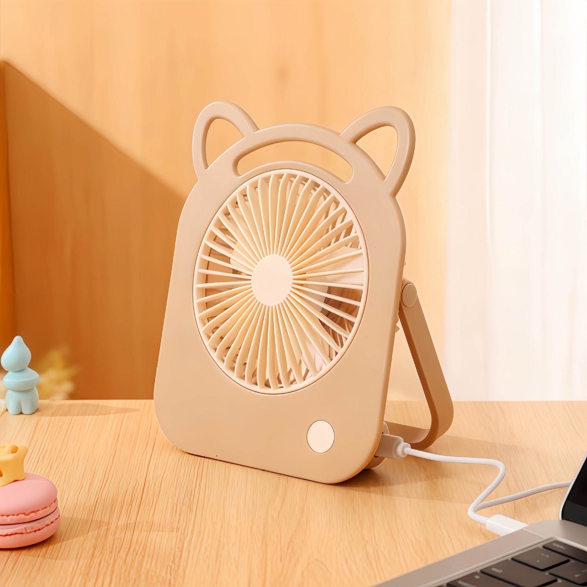 Portable Mini Fan Cute Cat Design Compact Quiet Personal Handheld Battery Operated