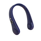 Portable Cooling Neckband Fan Lightweight Wearable Personal Neck Fan with Adjustable Speeds and LED Display